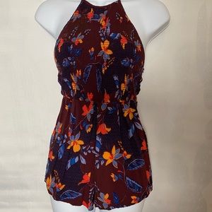 Floral Halter Romper.